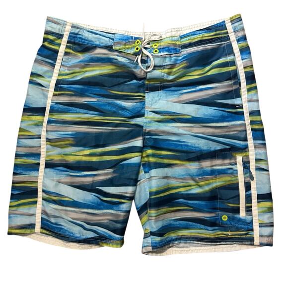 Nike Swim Trunks Board Shorts Lined  Size Medium Blue Green - Picture 1 of 4